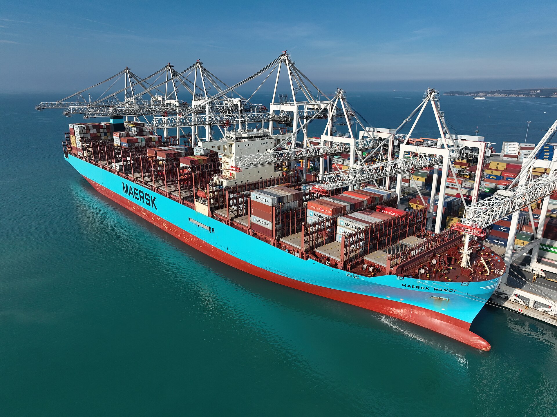 Container ship at port
